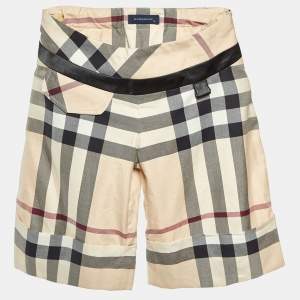 Burberry Kids Beige Vintage Check Cotton Short 10 Yrs