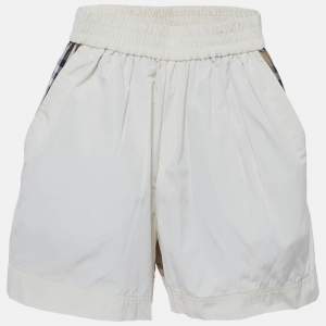 Pre Owned Burberry Kids Beige Vintage Checks Cotton Blend Shorts 6Yrs