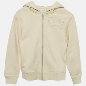 مملوكة مسبقًا Burberry Beige Cotton Clyde EKD Zip Hoodie Size 8 Yrs
