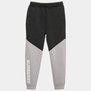 مملوكة مسبقًا Burberry Grey/Black Jersey Joggers 12Yrs