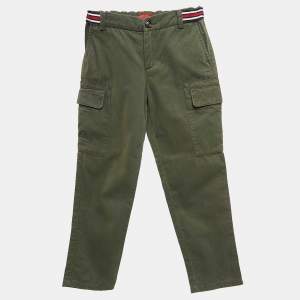 CH Carolina Herrera Khaki Green Cotton Utility Pants 6 Yrs