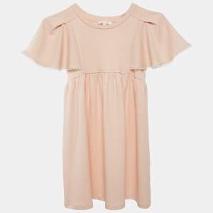 Chloe Kids Pink Guipure Lace Trim Cotton Jersey Dress 8 Yrs 