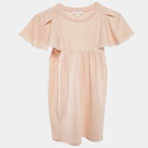 Chloé Kids Pink Guipure Lace Trim Cotton Jersey Dress 6 Yrs 