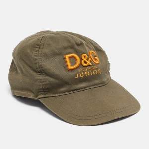 D&G Junior Green Embroidered Cotton Baseball Cap S