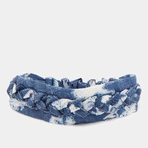 Dior Baby Blue/White Printed Cotton Headband Size 1