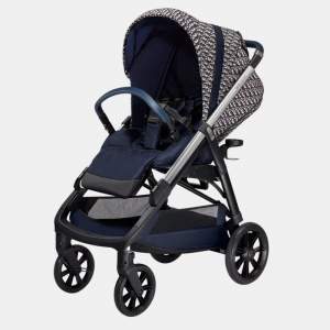 Dior Blue/Beige Oblique Fabric Bassinet and Stroller Combo