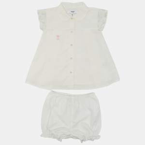 Baby Dior White Cotton Dress and Culotte Set 6 M