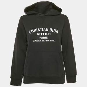 Dior Kids Black Printed Cotton Hoodie 13 Yrs 