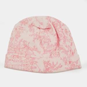Pre Owned Baby Dior Pink Toile de Jouy Print Cotton Cap 