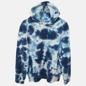 Pre Owned Dior Kids Blue Tie-Dye Cotton Hooded Sweatshirt Size 12 Yrs