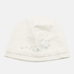 مملوكة مسبقًا Dior Baby Ivory Embroidered Cotton Hat Size T1