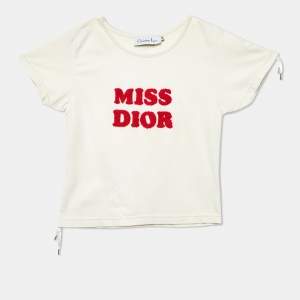 Christian Dior Kids Off-White Tufted Cotton Top 8 Yrs