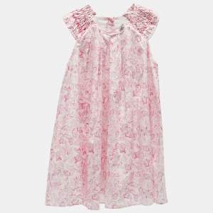 Baby Dior Pink Printed Cotton Dress and Shorts Set 36 M