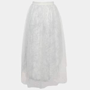 Dior Kids White Tulle Asymmetric Skirt 10 Yrs