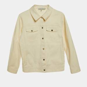 Dior Kids Cream Denim Logo Embroidered Jacket Size 12+ Yrs
