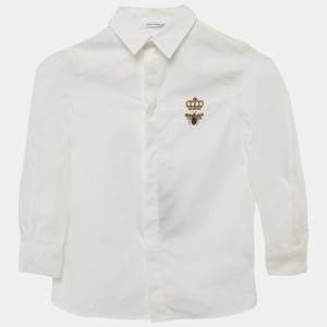 Dolce & Gabbana Kids White Cotton Long Sleeve Shirt 6 Yrs 