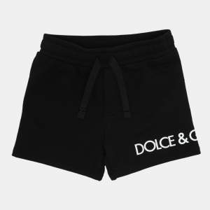 Dolce & Gabbana Black Knit Logo Print Shorts 6-9 Month
