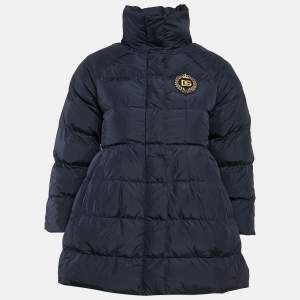 Dolce & Gabbana Kids Navy Blue Logo Applique Synthetic Puffer Jacket 9/10 Yrs 