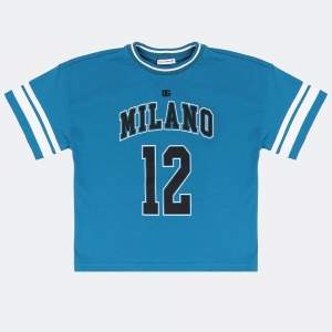 Dolce & Gabbana Kids Blue Printed Cotton T-Shirt 12-18 M