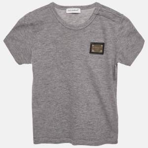Dolce & Gabbana Kids Grey Cotton Crew Neck T-Shirt 18-24 M