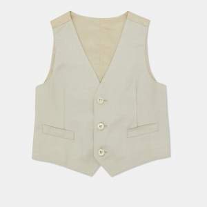 Pre Owned Dolce & Gabbana Beige Wool & Silk Waist Coat 4 yrs