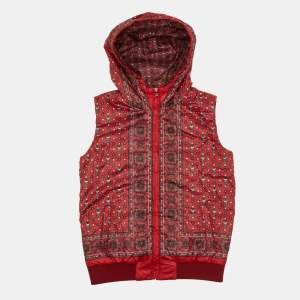 مملوكة مسبقًا Dolce & Gabbana Kids Red Owl Printed Gillet Size 9/10 Yrs