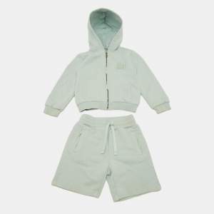 Pre Owned هودي وشورت دولتشي أند غابانا لايت جرين جيرسي بشعار بليت مقاس 18-24 شهر