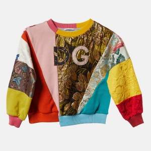 Dolce & Gabbana Multicolor Brocade Patchwork Jumper 5 Yrs