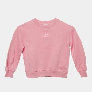 Dolce & Gabbana Kids Pink Cotton Crew Neck Sweatshirt 3 Yrs