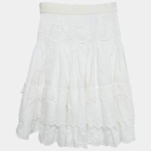 Dolce & Gabbana Kids White Broderie Anglaise Cotton Tiered Skirt 3 Yrs 