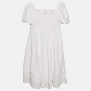 Dolce & Gabbana Kids White Lace Trim Cotton Dress 11 Yrs 