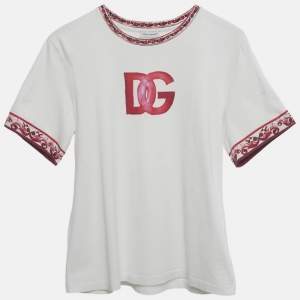 Dolce & Gabbana Kids White Majolica Print Cotton T-Shirt 12+ Years