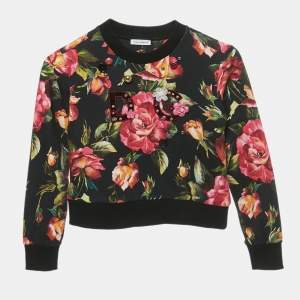 Pre Owned Dolce & Gabbana Kids Black Floral Print Cotton 3 Piece Set 4/6 Yrs