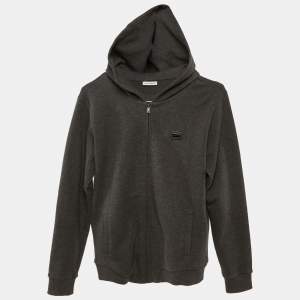 Pre Owned Dolce & Gabbana Kids Grey Cotton Hooded Jacket Size 11/12 Yrs