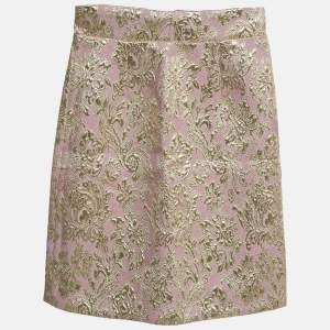 Pre Owned Dolce & Gabbana Kids Pink Brocade Mini Skirt 7/8Yrs