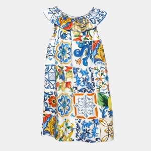 Pre Owned Dolce & Gabbana Kids Multicolor Printed Cotton Dress 8Yrs