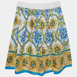 مملوكة مسبقًا Dolce & Gabbana Multicolour Majolica Print Cotton Skirt 4 Yrs