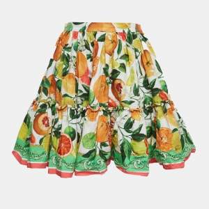 مملوكة مسبقًا Dolce & Gabbana Multicolour Fruit Print Cotton Tiered Skirt 12+ Yrs