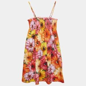 Dolce & Gabbana Multicolor Floral Printed Cotton Poplin Dress (11-12 Yrs)