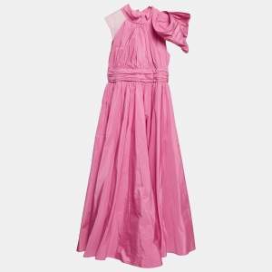 مملوكة مسبقًا Elie Saab Pink Kids Taffeta Bow Detail Flared Dress Yrs 10