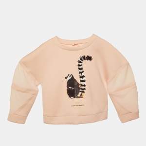 Pre Owned Elisabetta Franchi La mia Bambina Pink Lemur Print Jersey Sweatshirt XL