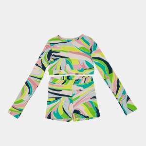 Emilio Pucci Kids Multicolor Iride Print Knit Shorts & Top Set Size 12 Yrs  