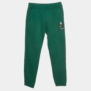 Pre Owned Emporio Armani Kids Green Cotton Jogger Pants 10Yrs