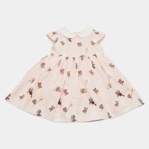 Fendi Kids Pink Teddy Pois Pop Print Cotton Dress Set 6M
