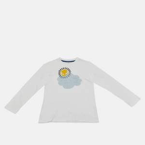 Fendi Kids White Fendi Cloud Print Jersey T-Shirt 7 Yrs