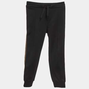 Pre Owned بنطلون جوجر قماشي بخط جانبي FF أسود فندي كيدز 6 سنوات