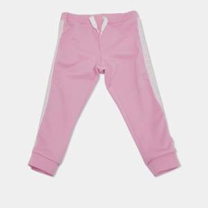Fendi Kids Pink Jersey Logo Tape Trimmed Track Pants 24 M