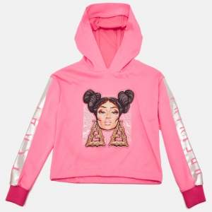 Fendi Kids Pink Nicki Minaj Print Jersey Hoodie 10 Yrs