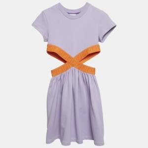 Pre Owned Fendi Kids Lavender Jersey Cut-Out Dress 8Yrs