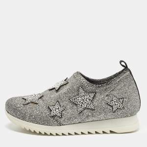 مملوكة مسبقًا حذاء رياضي جوسيبي زانوتي جلد نقشة ثعبان رصاصي رباط علوي مقاس 37.5